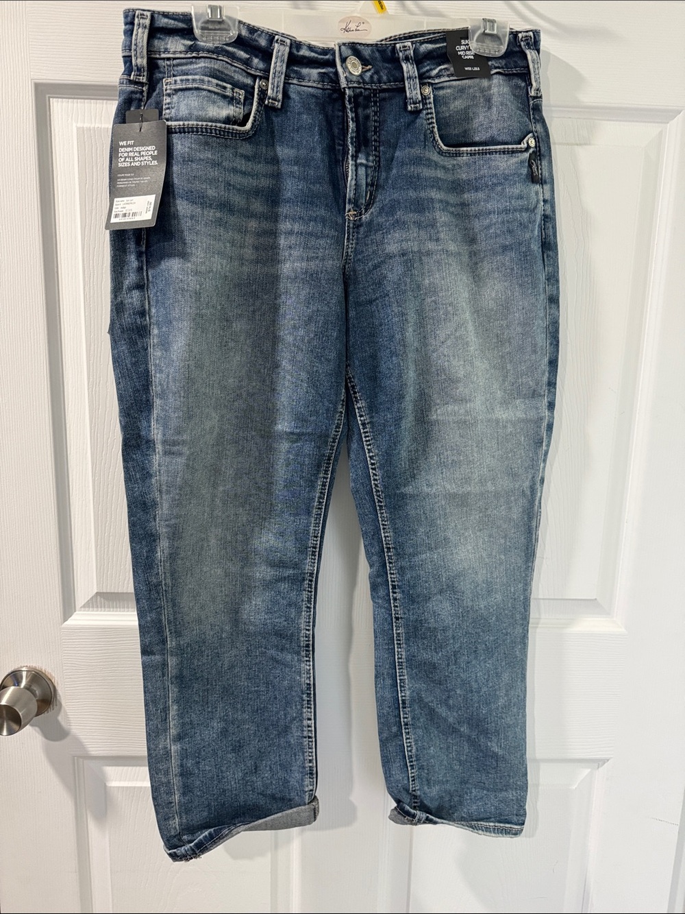 Silver Jeans Women's Slim Straight Blue Washed Denim